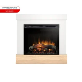 Kominek elektryczny Warmtec Diro wkład Dimplex 28″ XHD Optiflame – biały, dąb sonoma