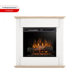 Kominek elektryczny Warmtec Fonte wkład Dimplex 23″ XHD Optiflame – biały, dąb sonoma.