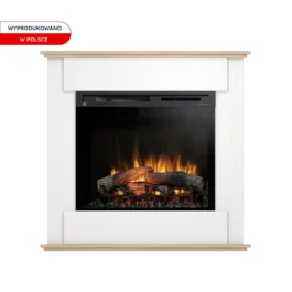 Kominek elektryczny Warmtec Fonte wkład Dimplex 28″ XHD Optiflame – biały, dąb sonoma.