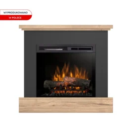 Kominek elektryczny Warmtec Jukon narożny wkład Dimplex 23″ XHD Optiflame – czarny, jasny dąb