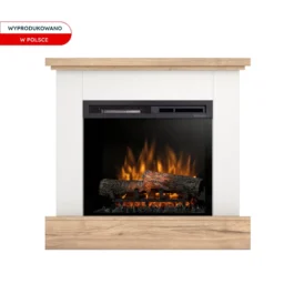 Kominek elektryczny Warmtec Jukon wkład Dimplex 23″ XHD Optiflame – biały mat, jasny dąb