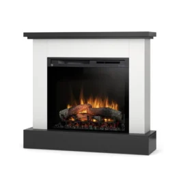 Kominek elektryczny Warmtec Jukon wkład Dimplex 28″ XHD Optiflame – biały mat, czarny