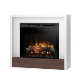 Kominek elektryczny Warmtec Klar wkład Dimplex 28″ XHD Optiflame – biały mat, ciemny dąb