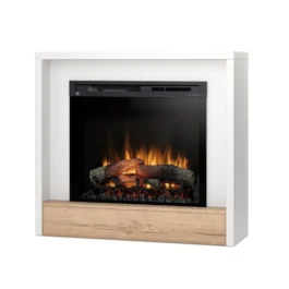 Kominek elektryczny Warmtec Klar wkład Dimplex 28″ XHD Optiflame – biały mat, jasny dąb