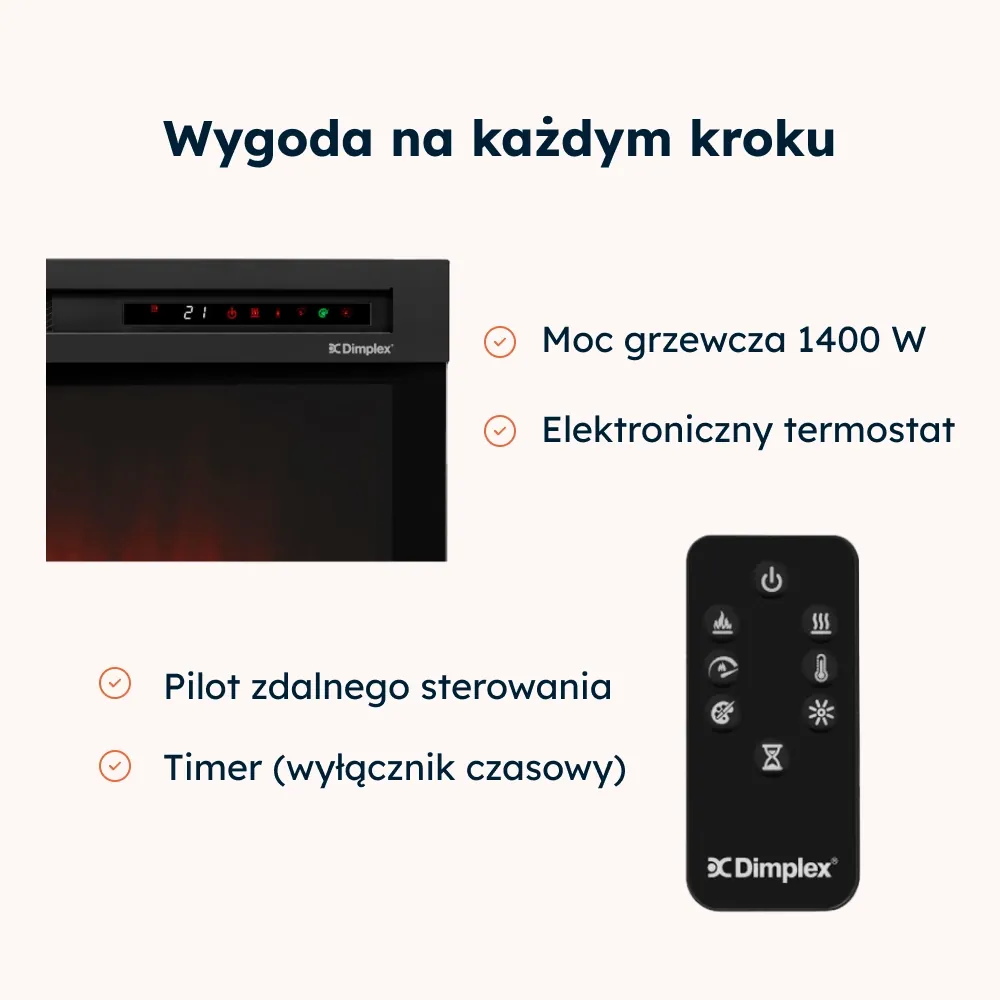 Kominek elektryczny Warmtec Lanini wkład Dimplex 28" XHD Optiflame - czarny mat 8 - CzystyTlen.pl Kominek elektryczny Warmtec Lanini wkład Dimplex 28" XHD Optiflame - czarny mat - obrazek 6