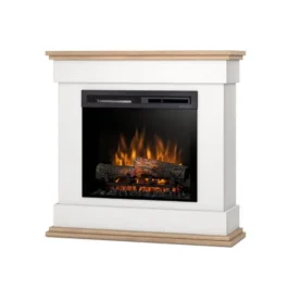 Kominek elektryczny Warmtec Lenox wkład Dimplex 23″ XHD Optiflame – biały mat, jasny dąb