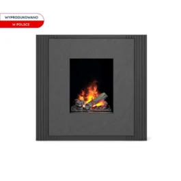 Kominek elektryczny Warmtec Linario wkład Engine 68-400 Optimyst – lakier czarny mat/ łupek