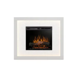 Kominek elektryczny Warmtec Litos wkład Dimplex 23″ XHD Optiflame – biały, fornir kamienny Crystal White