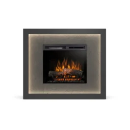 Kominek elektryczny Warmtec Litos wkład Dimplex 23″ XHD Optiflame – czarny, fornir kamienny Łupek Black