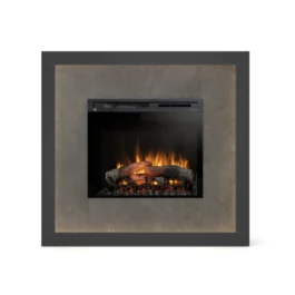 Kominek elektryczny Warmtec Litos wkład Dimplex 28″ XHD Optiflame – czarny, fornir kamienny Łupek Black