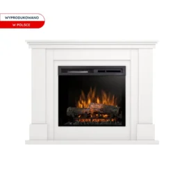 Kominek elektryczny Warmtec Luena wkład Dimplex 23″ XHD Optiflame – biały mat, lakierowany