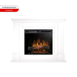 Kominek elektryczny Warmtec Luena wkład Dimplex 23″ XHD Optiflame – biały połysk, lakierowany