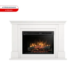Kominek elektryczny Warmtec Luena wkład Dimplex 26″ XHD Optiflame – biały mat, lakierowany