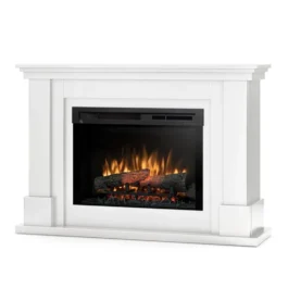 Kominek elektryczny Warmtec Luena wkład Dimplex 26″ XHD Optiflame – biały połysk