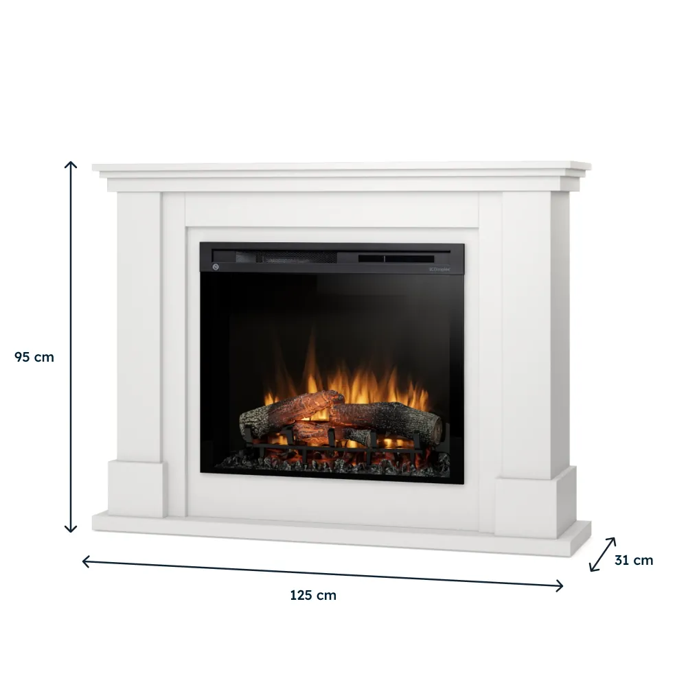 Kominek elektryczny Warmtec Luena wkład Dimplex 28 XHD Optiflame - biały mat, lakierowany 5 - CzystyTlen.pl Kominek elektryczny Warmtec Luena wkład Dimplex 28 XHD Optiflame - biały mat, lakierowany - obrazek 3