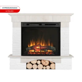 Kominek elektryczny Warmtec Porto narożny wkład Dimplex 28″ XHD Optiflame – biała sosna