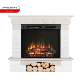Kominek elektryczny Warmtec Porto wkład Dimplex 28″ XHD Optiflame – biała sosna