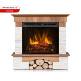 Kominek elektryczny Warmtec Porto z wkładem 23″ XHD Optiflame – dąb
