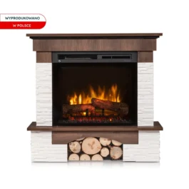 Kominek elektryczny Warmtec Porto z wkładem 23″ XHD Optiflame – orzech