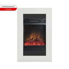 Kominek elektryczny Warmtec Sono z efektem Optiflame – biały mat, czarny
