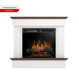 Kominek elektryczny Warmtec Tormes wkład Dimplex 23″ XHD Optiflame – biały mat, ciemny dąb