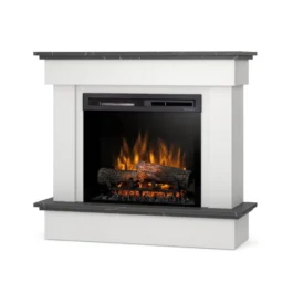 Kominek elektryczny Warmtec Tormes wkład Dimplex 23″ XHD Optiflame – biały mat, marmur czarny