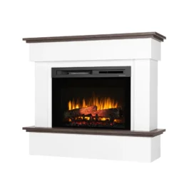 Kominek elektryczny Warmtec Tormes wkład Dimplex 26″ XHD Optiflame – biały mat, ciemny dąb