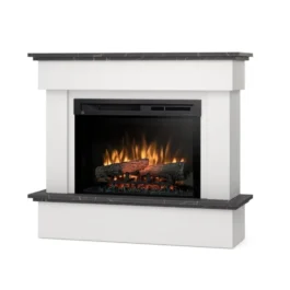 Kominek elektryczny Warmtec Tormes wkład Dimplex 26″ XHD Optiflame – biały mat, czarny marmur
