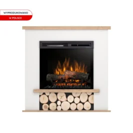 Kominek elektryczny Warmtec Tula wkład Dimplex 23″ XHD Optiflame – biały mat, jasny dąb