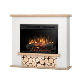 Kominek elektryczny Warmtec Tula wkład Dimplex 26″ XHD Optiflame – biały mat, jasny dąb