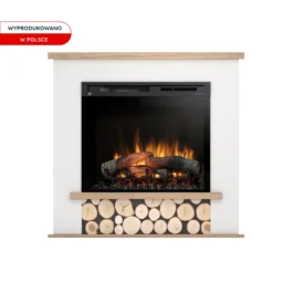 Kominek elektryczny Warmtec Tula wkład Dimplex 28″ XHD Optiflame – biały mat, jasny dąb