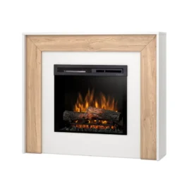 Kominek elektryczny Warmtec Zuni wkład Dimplex 23″ XHD Optiflame – biały mat, jasny dąb