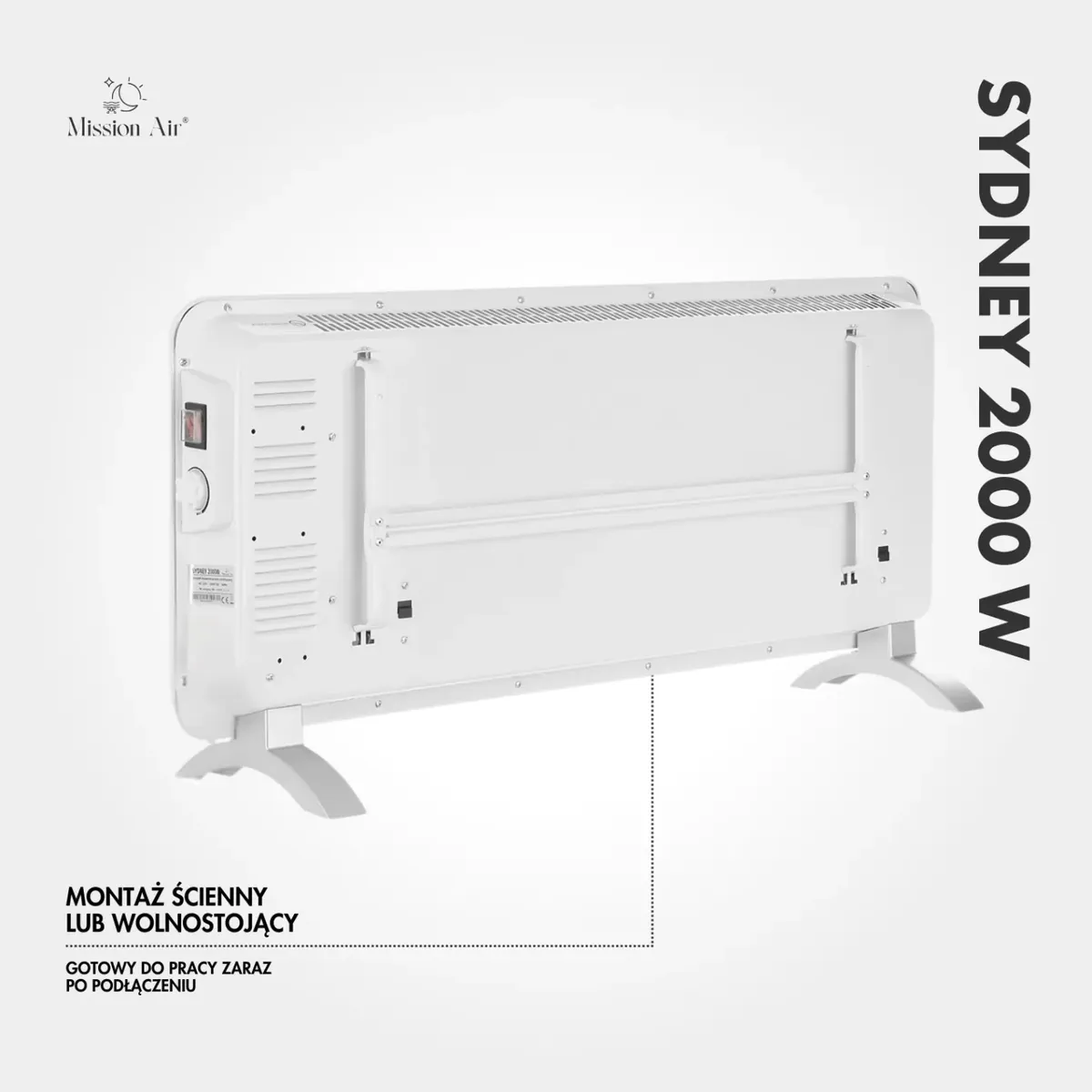 Grzejnik konwektorowy Mission Air SYDNEY 2000 W – Elektryczny, Biały 12 - CzystyTlen.pl Grzejnik konwektorowy Mission Air SYDNEY 2000 W – Elektryczny, Biały - obrazek 10