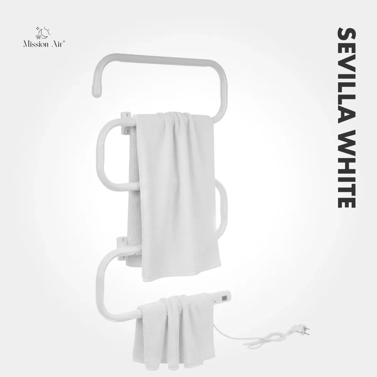 Grzejnik łazienkowy Mission Air SEVILLA WHITE 100 W – IP24, wolnostojący/ścienny, Biały 14 - CzystyTlen.pl Grzejnik łazienkowy Mission Air SEVILLA WHITE 100 W – IP24, wolnostojący/ścienny, Biały