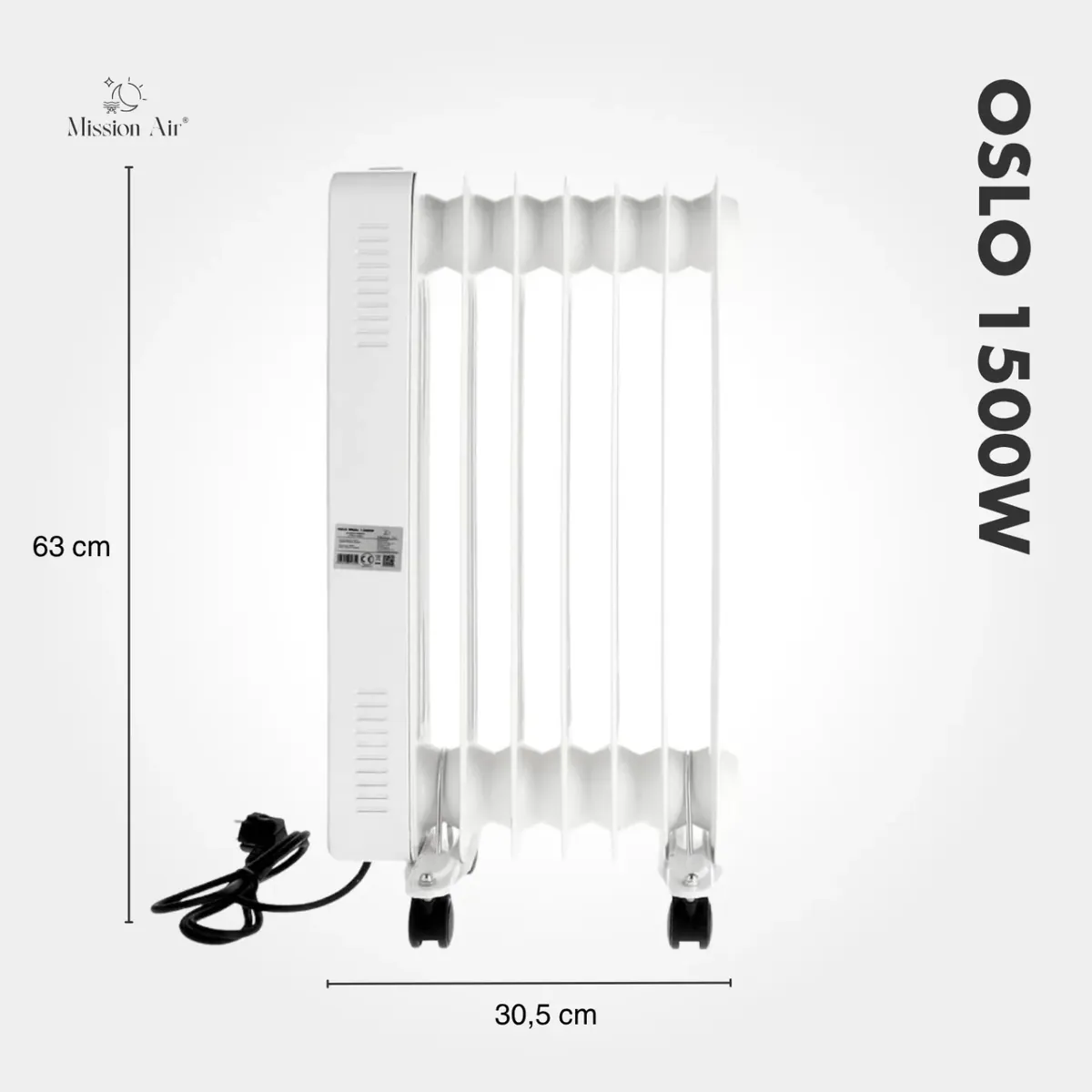 Grzejnik olejowy Mission Air OSLO 1500 W – WiFi, Elektryczny, Biały 9 - CzystyTlen.pl Grzejnik olejowy Mission Air OSLO 1500 W – WiFi, Elektryczny, Biały - obrazek 7