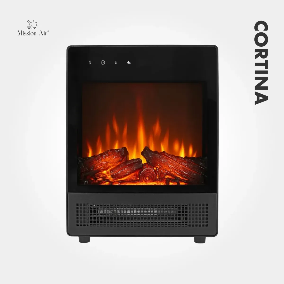 kominek elektryczny mission air cortina 2000w led plomienie termostat timer pilot 1 - CzystyTlen.pl